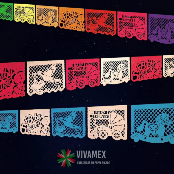 Tiras de papel picado Baby Shower