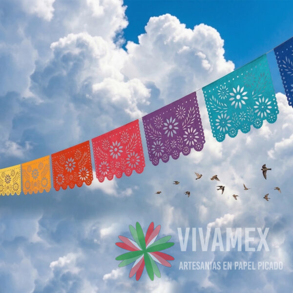 Tira Tiras de papel picado DESTELLO floral