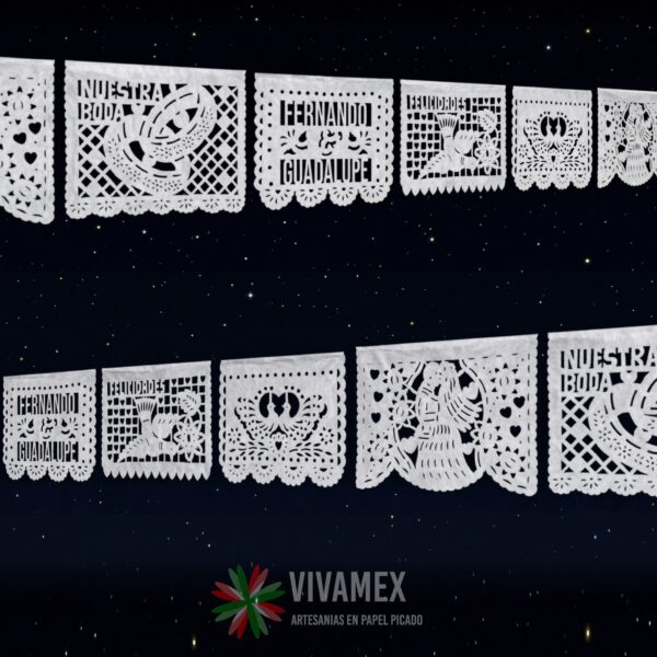 Tiras de papel picado Boda I