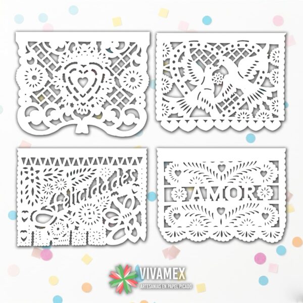 Tiras de papel picado Boda II