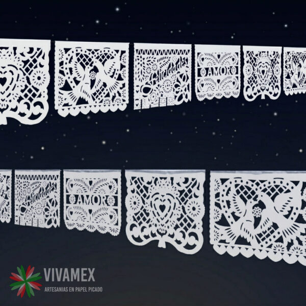 Tiras de papel picado Boda II