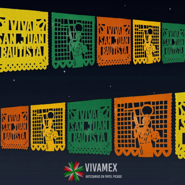 Papel picado SAN JUAN BAUTISTA plástico