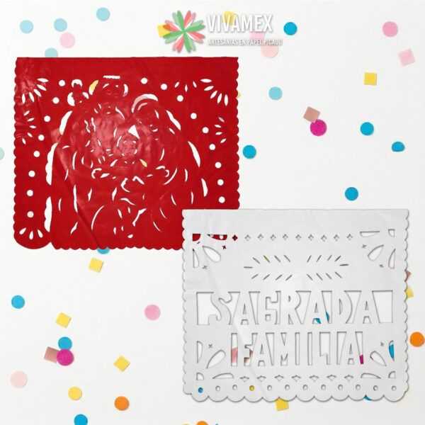 Papel picado SAGRADA FAMILIA plástico