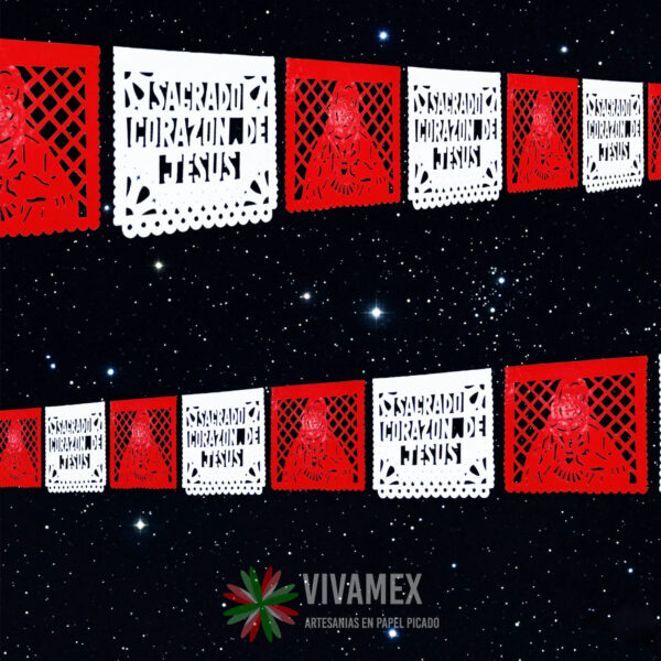 Papel picado SAGRADO CORAZÓN plástico