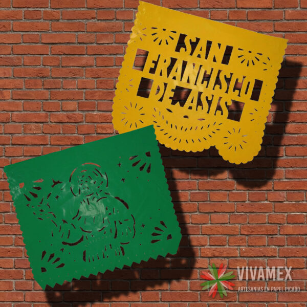 Papel picado SAN FRANCISCO DE ASIS plástico