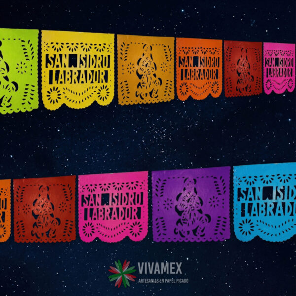 Papel picado SAN ISIDRO LABRADOR plástico