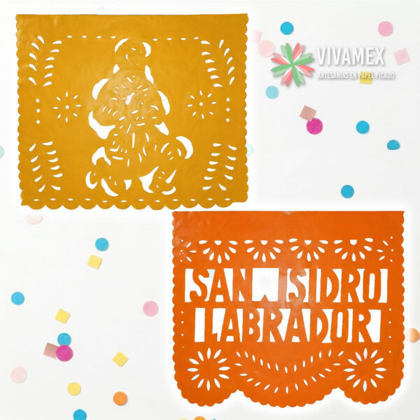 Papel picado SAN ISIDRO LABRADOR plástico