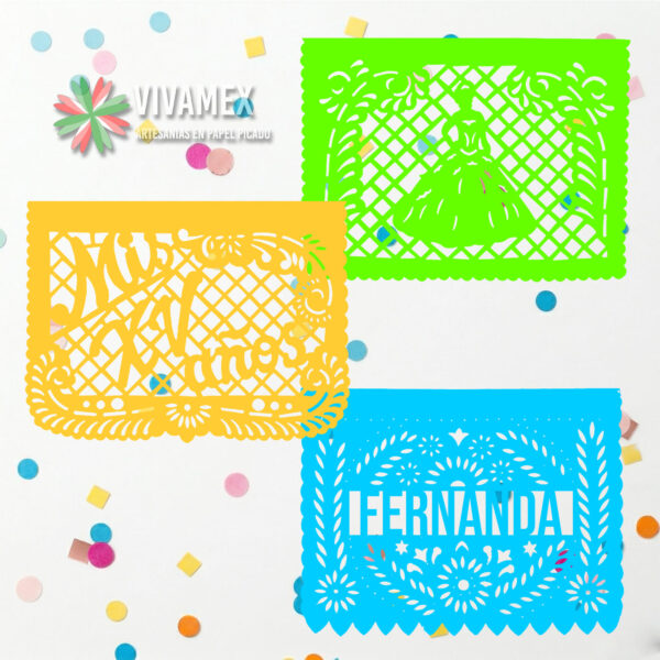 XVañospII Tiras de papel picado XV años (Mod. 2)